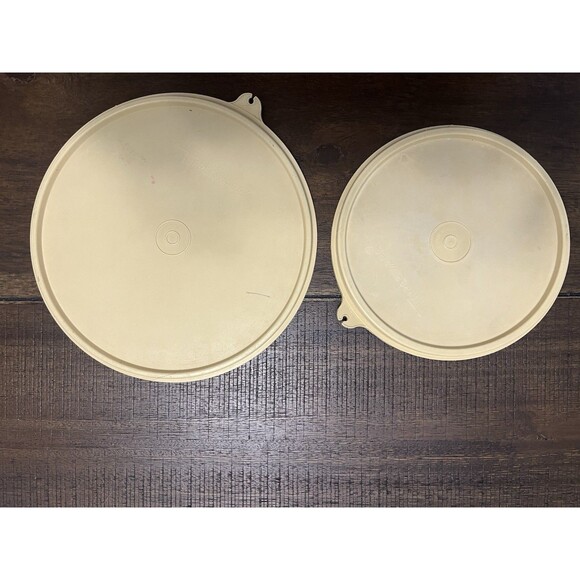 Tupperware Storage Containers #264 & 268 with Beige Lids Set of 2 Vtg. - Picture 6 of 12